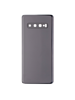 Replacement Back cover Glass With Camera Lens Compatible For Samsung Galaxy S10 (No Logo) (Vemake) (Prism Black)