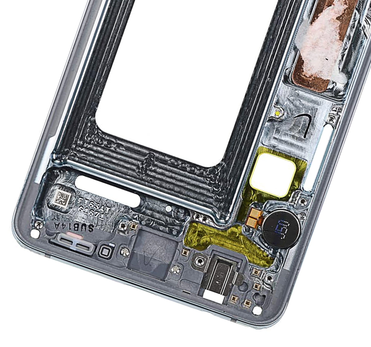 Replacement Mid-Frame Housing Compatible For Samsung Galaxy S10 (With Small Parts) (Prism White)