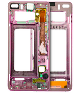 Mid-Frame Housing Compatible For Samsung Galaxy S10 Replacement (With Small Parts) (Flamingo Pink)