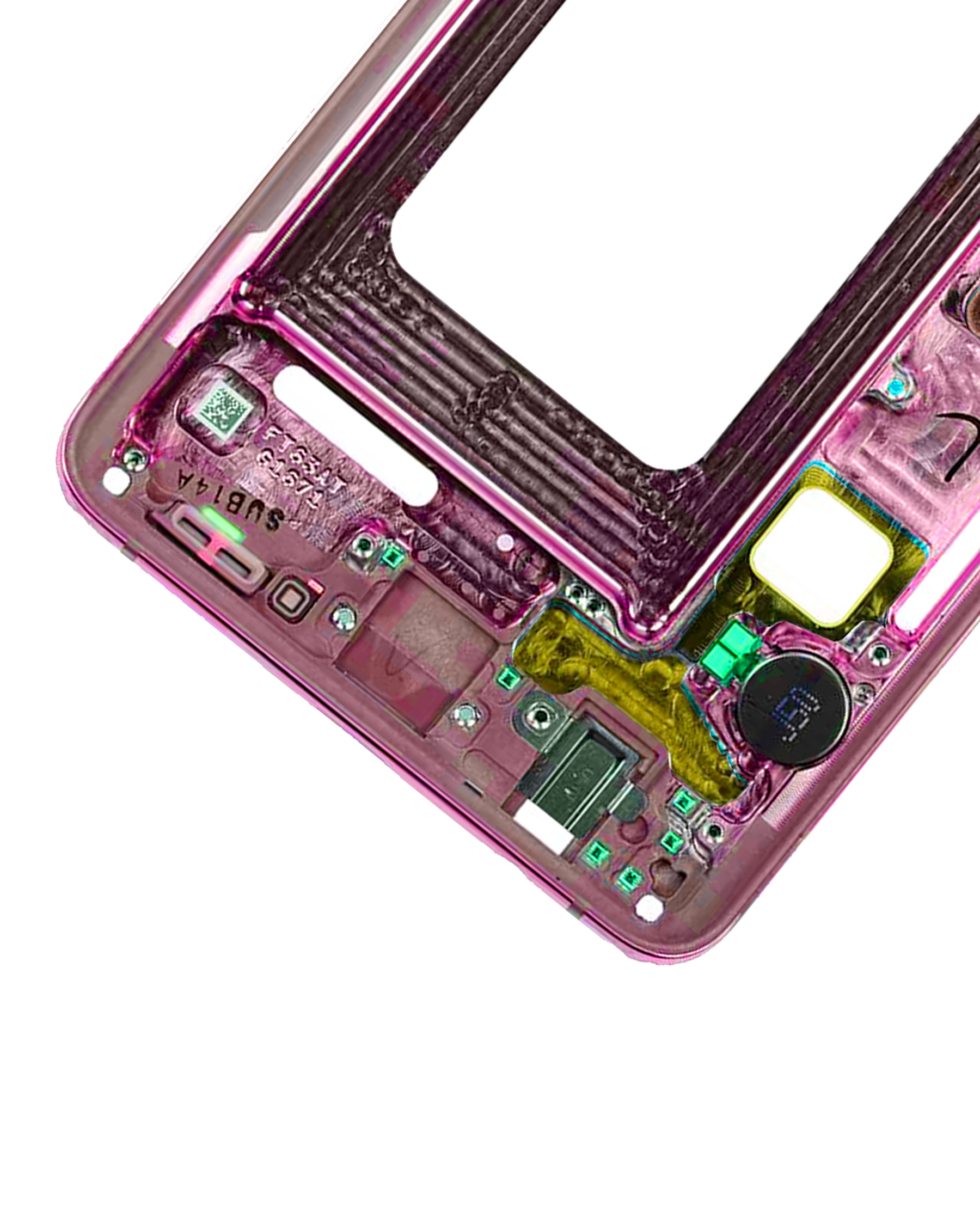 Mid-Frame Housing Compatible For Samsung Galaxy S10 Replacement (With Small Parts) (Flamingo Pink)