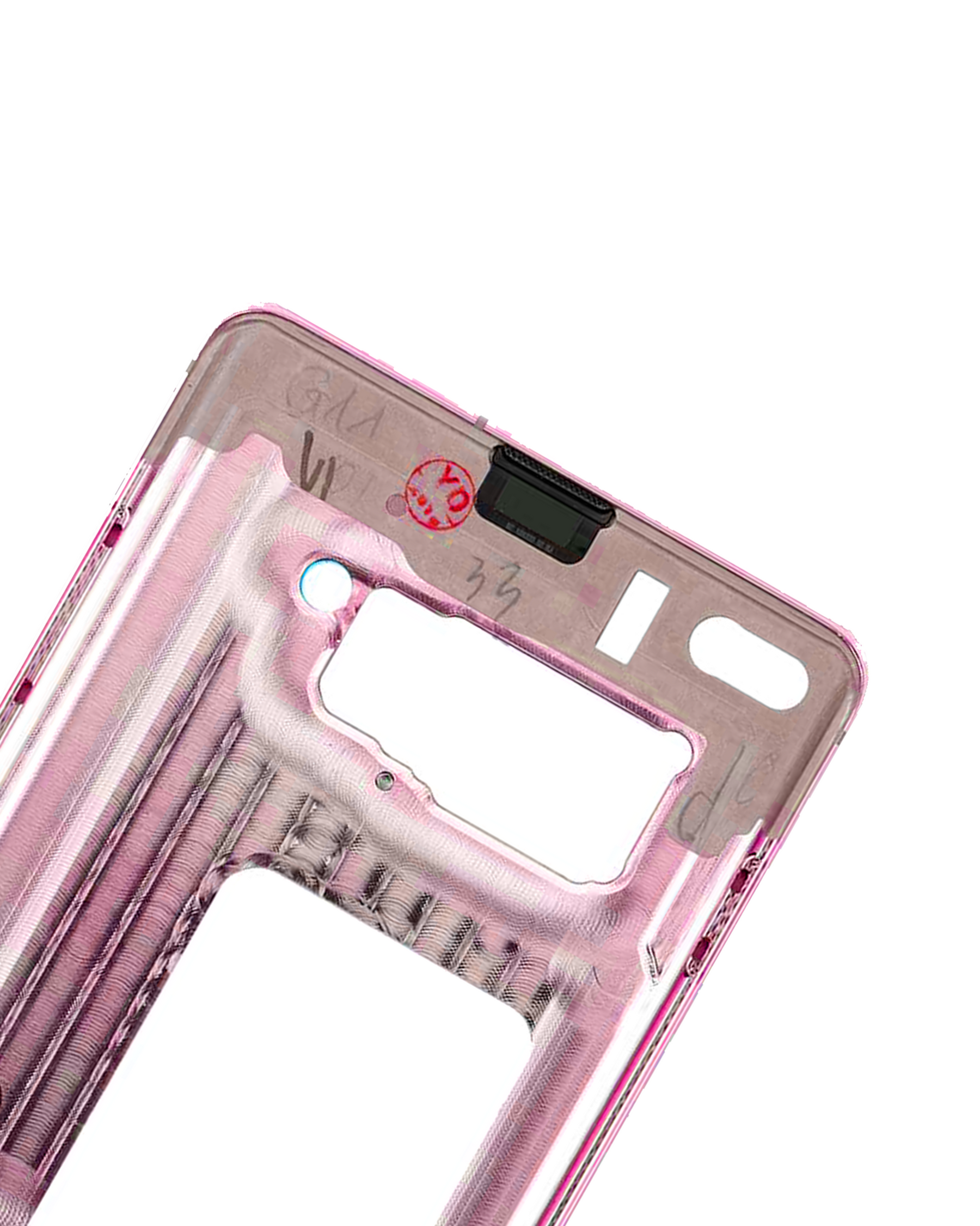 Mid-Frame Housing Compatible For Samsung Galaxy S10 Replacement (With Small Parts) (Flamingo Pink)