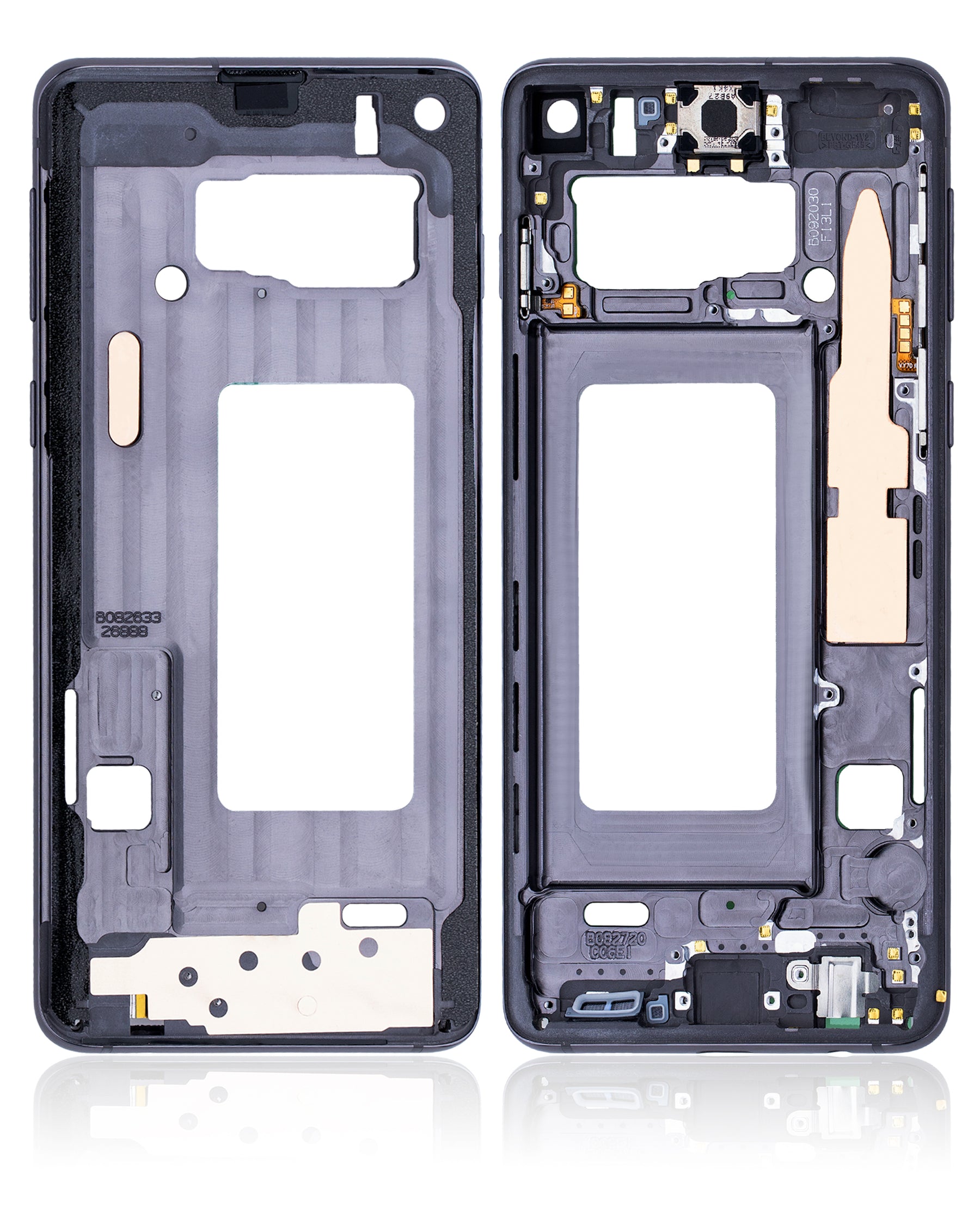 Replacement Mid-Frame Housing Compatible For Samsung Galaxy S10 (With Small Parts) (Prism Black)