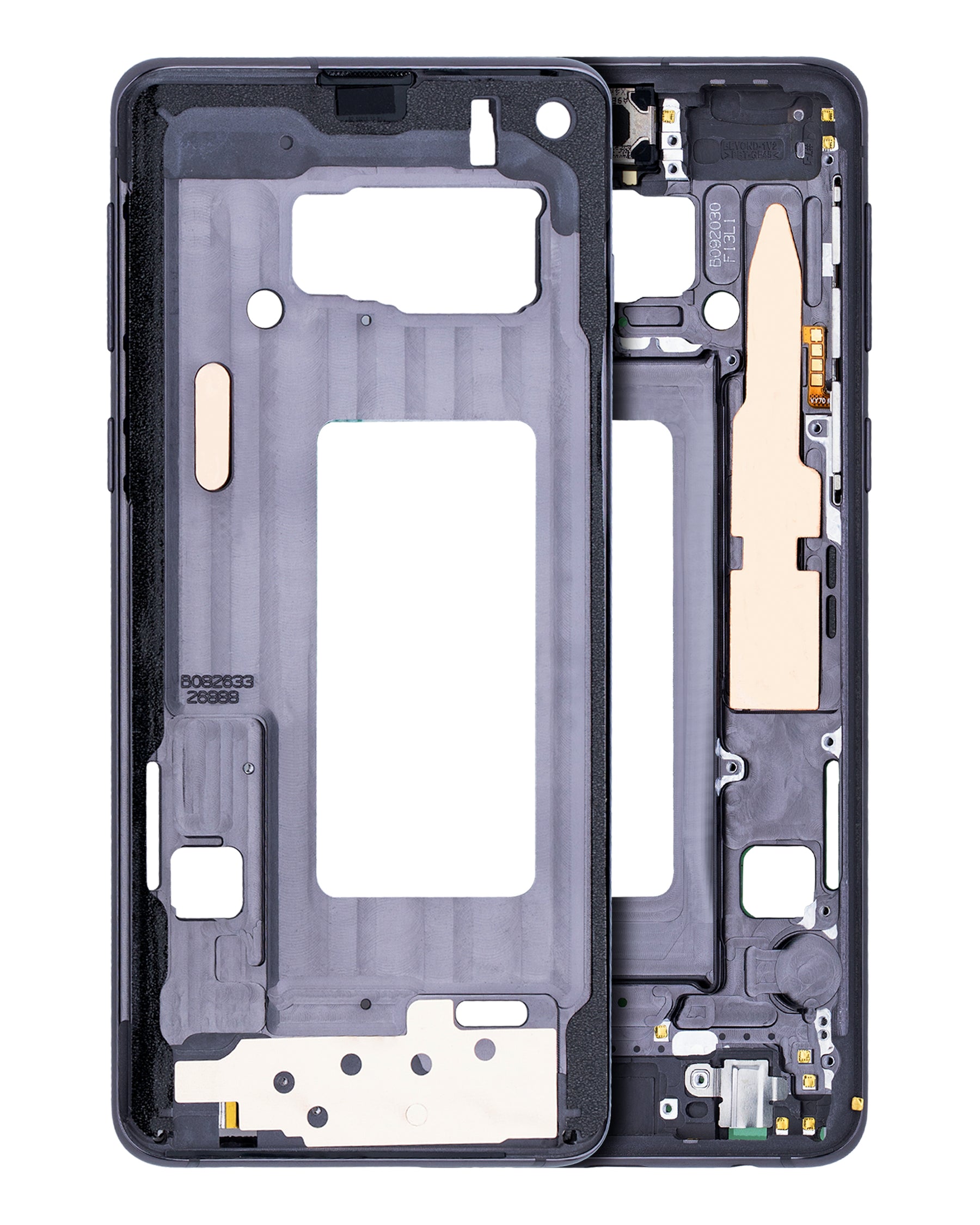Replacement Mid-Frame Housing Compatible For Samsung Galaxy S10 (With Small Parts) (Prism Black)