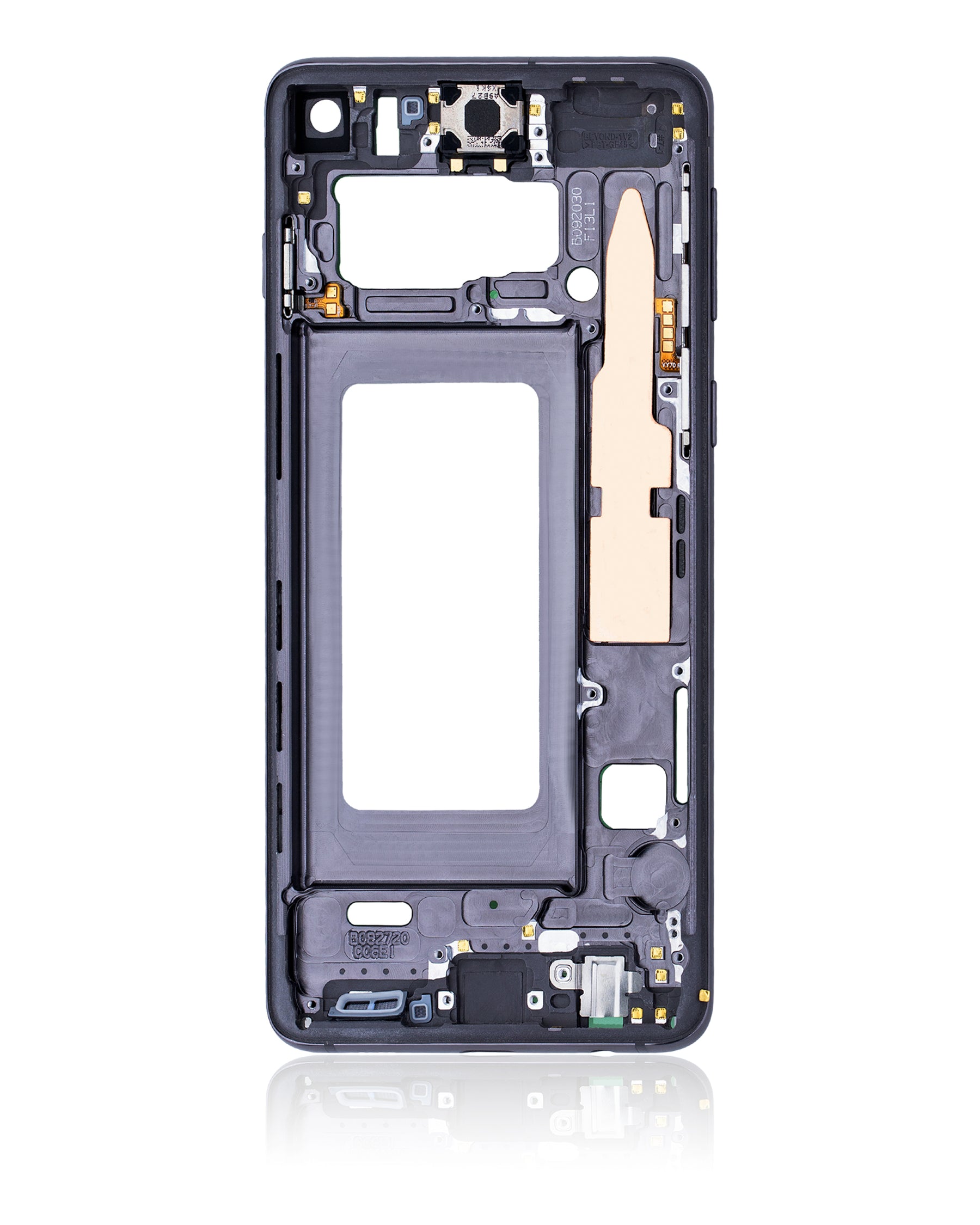 Replacement Mid-Frame Housing Compatible For Samsung Galaxy S10 (With Small Parts) (Prism Black)