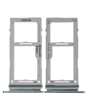Dual Sim Card Tray Replacement Compatible  For Samsung Galaxy S10 / S10 Plus / S10E (Prism Green)