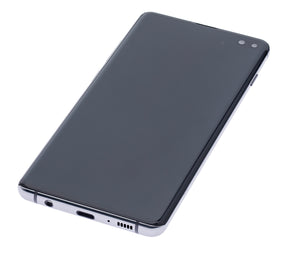 OLED Assembly With Frame Compatible For Samsung Galaxy S10 Plus Replacement (Service Pack) (Prism / Ceramic Black)