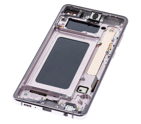 OLED Assembly With Frame Compatible For Samsung Galaxy S10 Plus Replacement by Macfactory.Store (Service Pack) (Ceramic White)