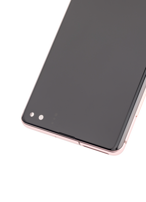 OLED Assembly With Frame Compatible For Samsung Galaxy S10 Plus Replacement (Service Pack) (Flamingo Pink)