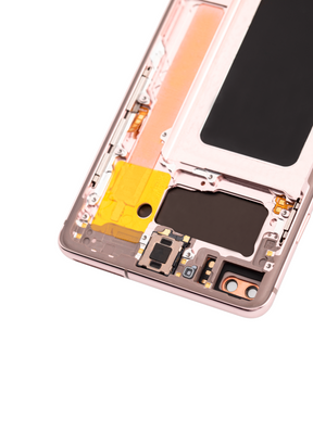 OLED Assembly With Frame Compatible For Samsung Galaxy S10 Plus Replacement (Service Pack) (Flamingo Pink)