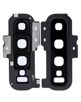 Replacement Back Camera Lens With Cover Bezel Ring Compatible For Samsung Galaxy S10 Plus (Prism Black)