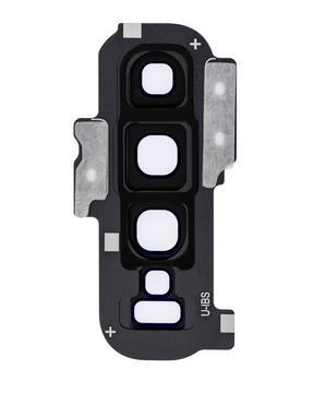 Replacement Back Camera Lens With Cover Bezel Ring Compatible For Samsung Galaxy S10 Plus (Prism Black)