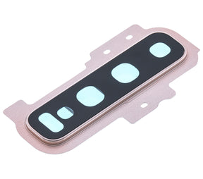 Back Camera Lens With Cover Bezel Ring Compatible For Samsung Galaxy S10 Plus Replacement (Gold)