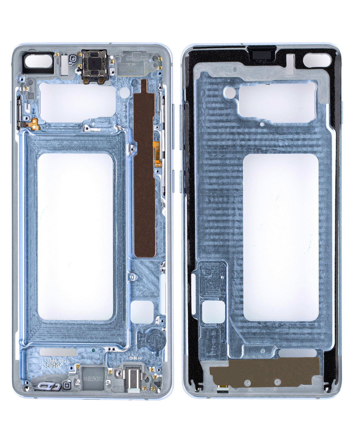Replacement Mid-Frame Housing Compatible For Samsung Galaxy S10 Plus (With Small Parts) (Prism Blue)
