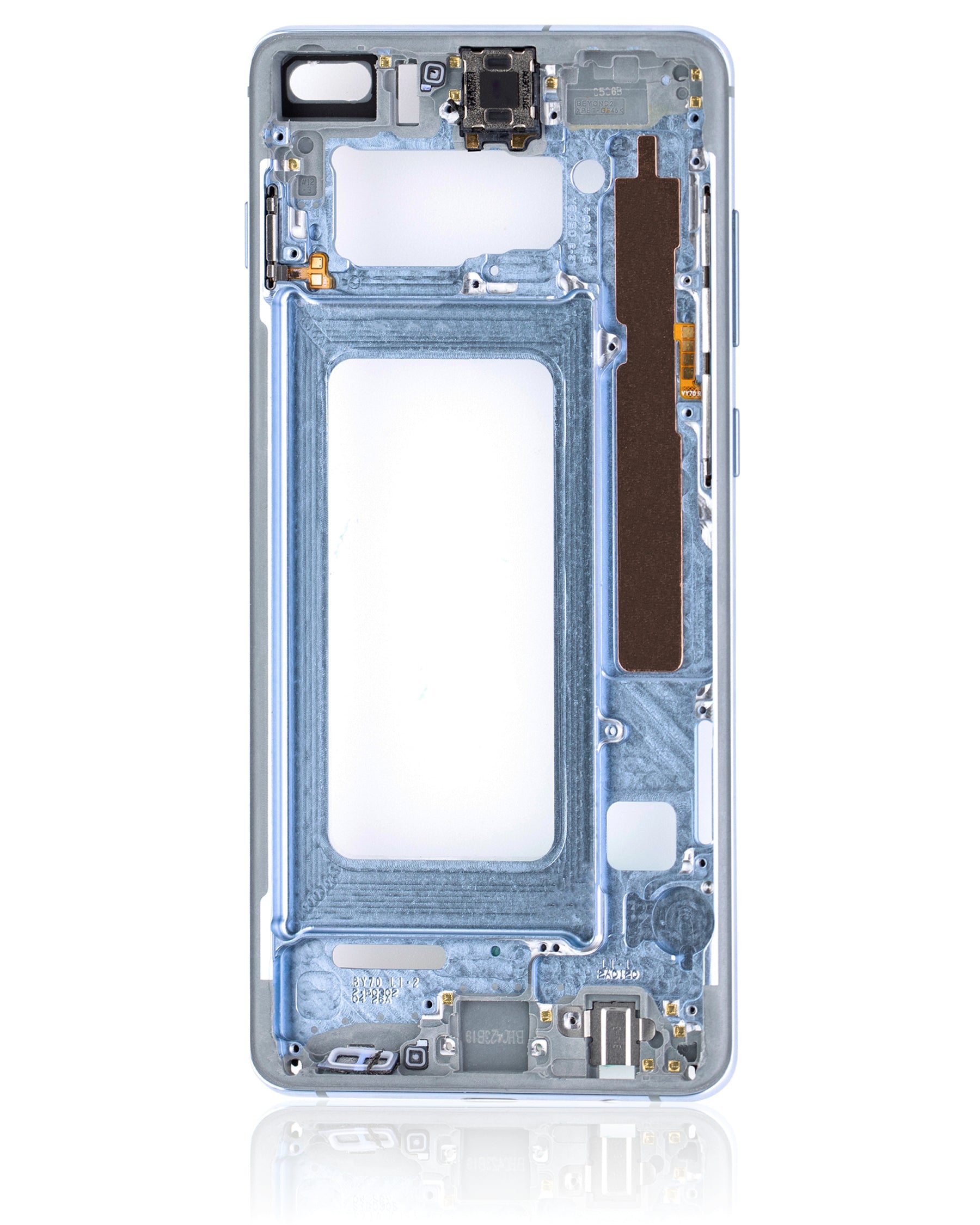 Replacement Mid-Frame Housing Compatible For Samsung Galaxy S10 Plus (With Small Parts) (Prism Blue)