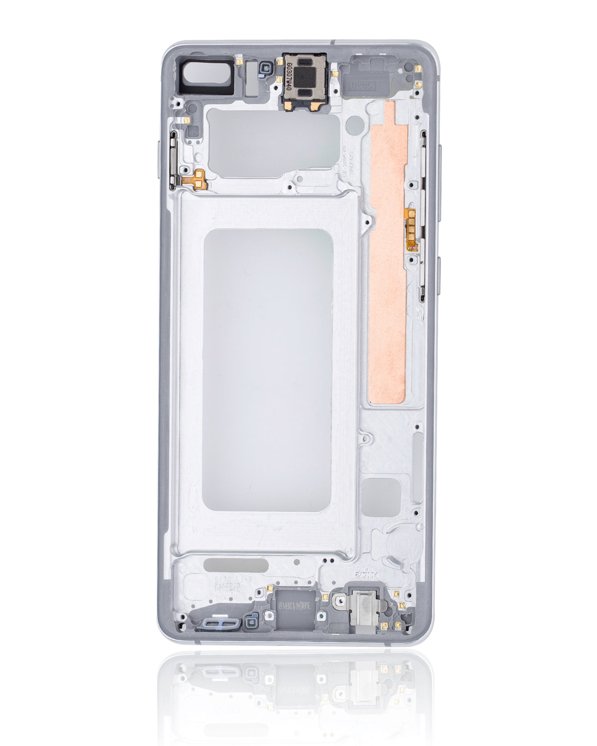 Replacement Mid-Frame Housing Compatible For Samsung Galaxy S10 Plus (With Small Parts) (Prism White)