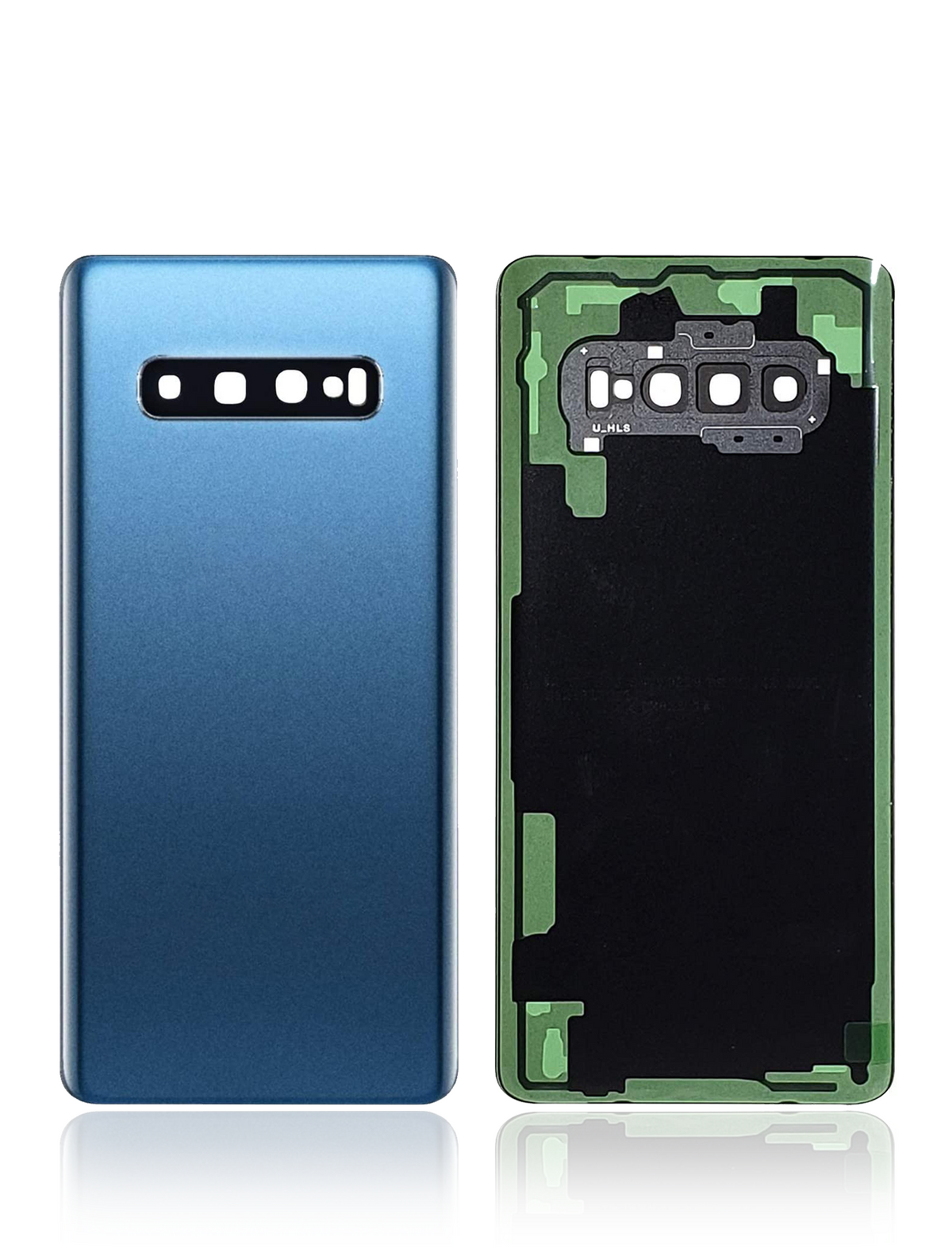 Back cover Glass With Camera Lens Compatible For Samsung Galaxy S10 Plus Replacement  (No Logo) (Vemake) (Prism Blue)