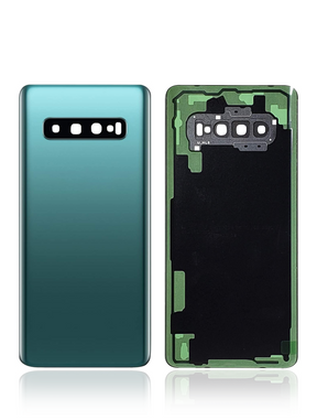 Replacement Back cover Glass With Camera Lens Compatible For Samsung Galaxy S10 Plus (No Logo) (Vemake) (Prism Green)