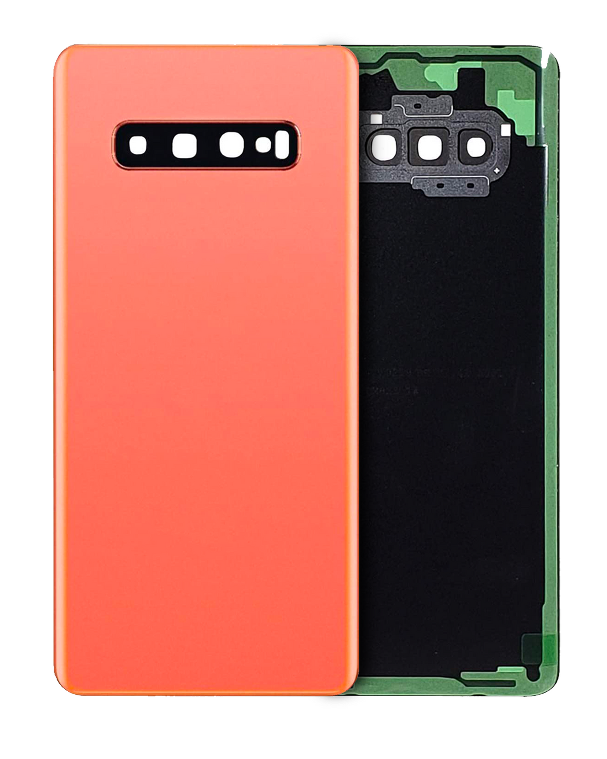 Replacement Back cover Glass With Camera Lens Compatible For Samsung Galaxy S10 Plus (No Logo) (Vemake) (Flamingo Pink)