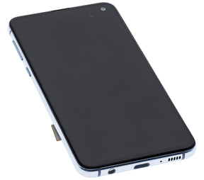 OLED Assembly With Frame Compatible For Samsung Galaxy S10E Replacement (Service Pack) (Prism Blue)