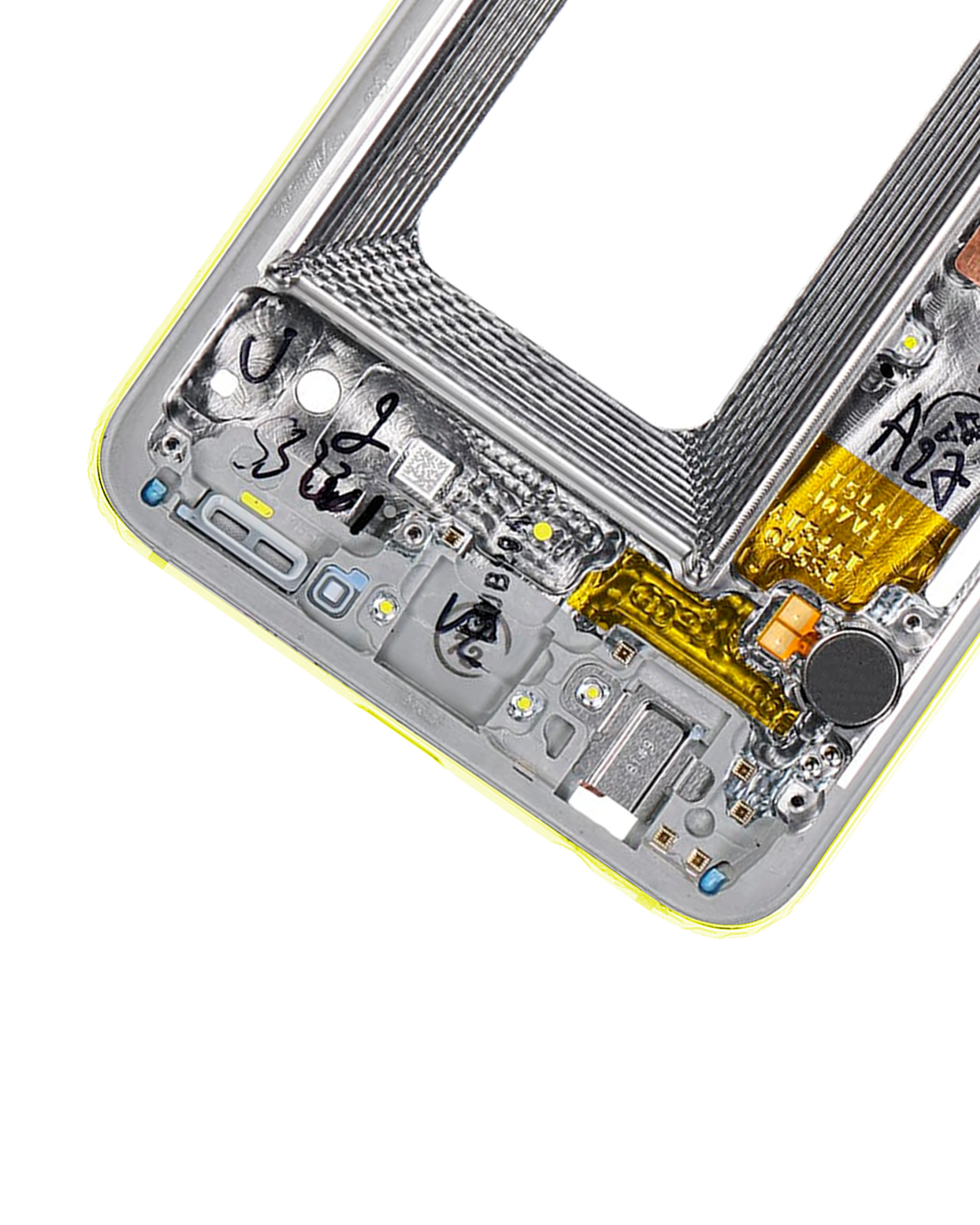 Replacement Mid-Frame Housing Compatible For Samsung Galaxy S10E (With Small Parts) (Canary Yellow)