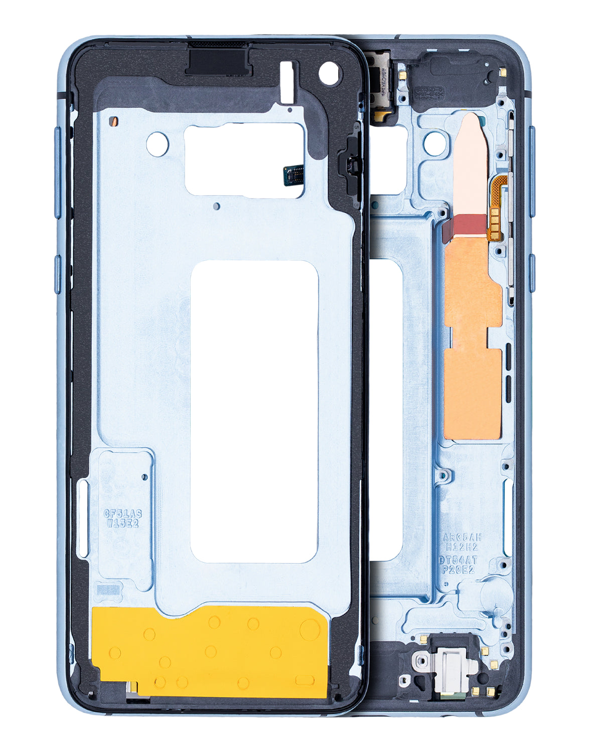 Replacement Mid-Frame Housing Compatible For Samsung Galaxy S10E (With Small Parts) (Prism Blue)