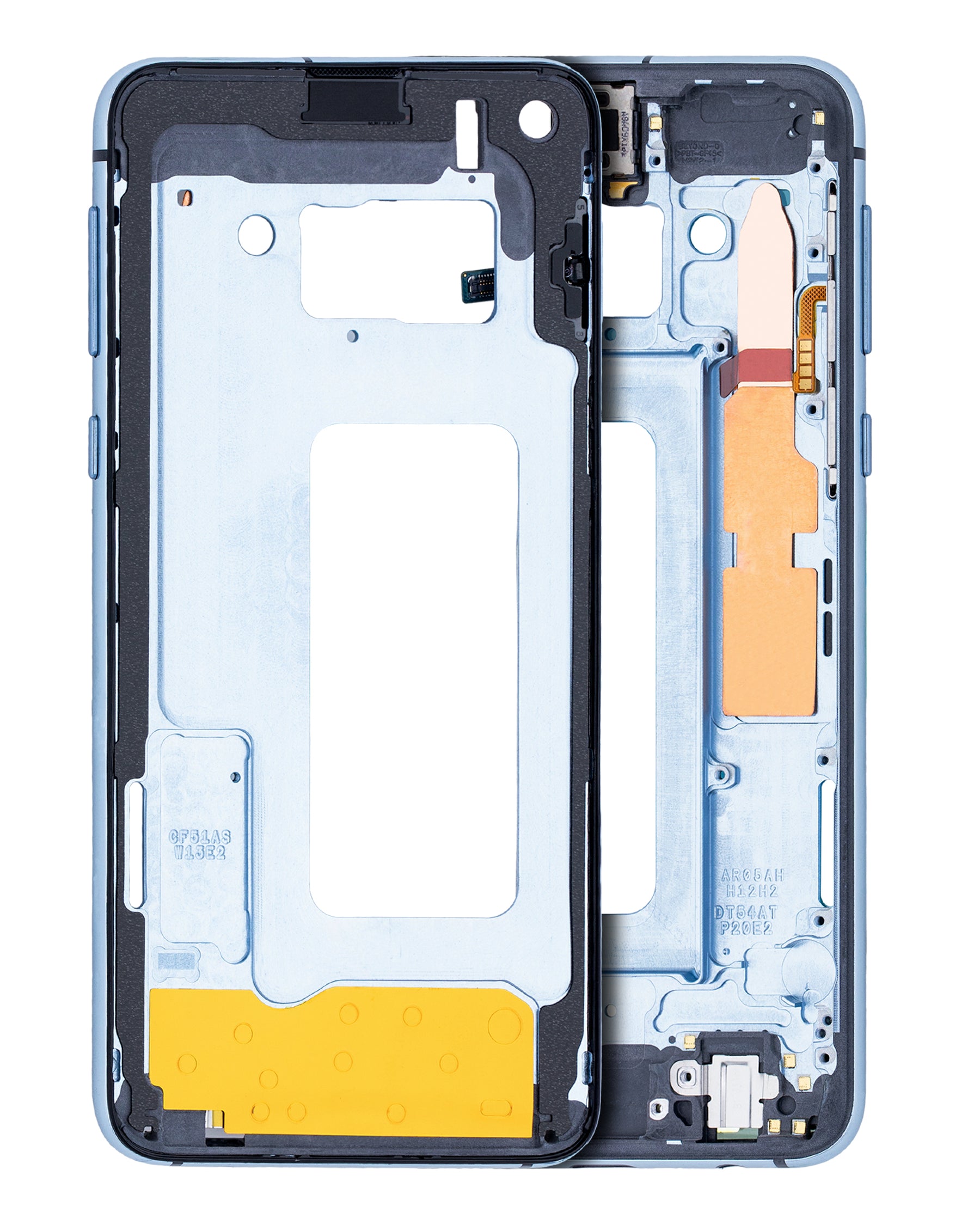 Replacement Mid-Frame Housing Compatible For Samsung Galaxy S10E (With Small Parts) (Prism Blue)