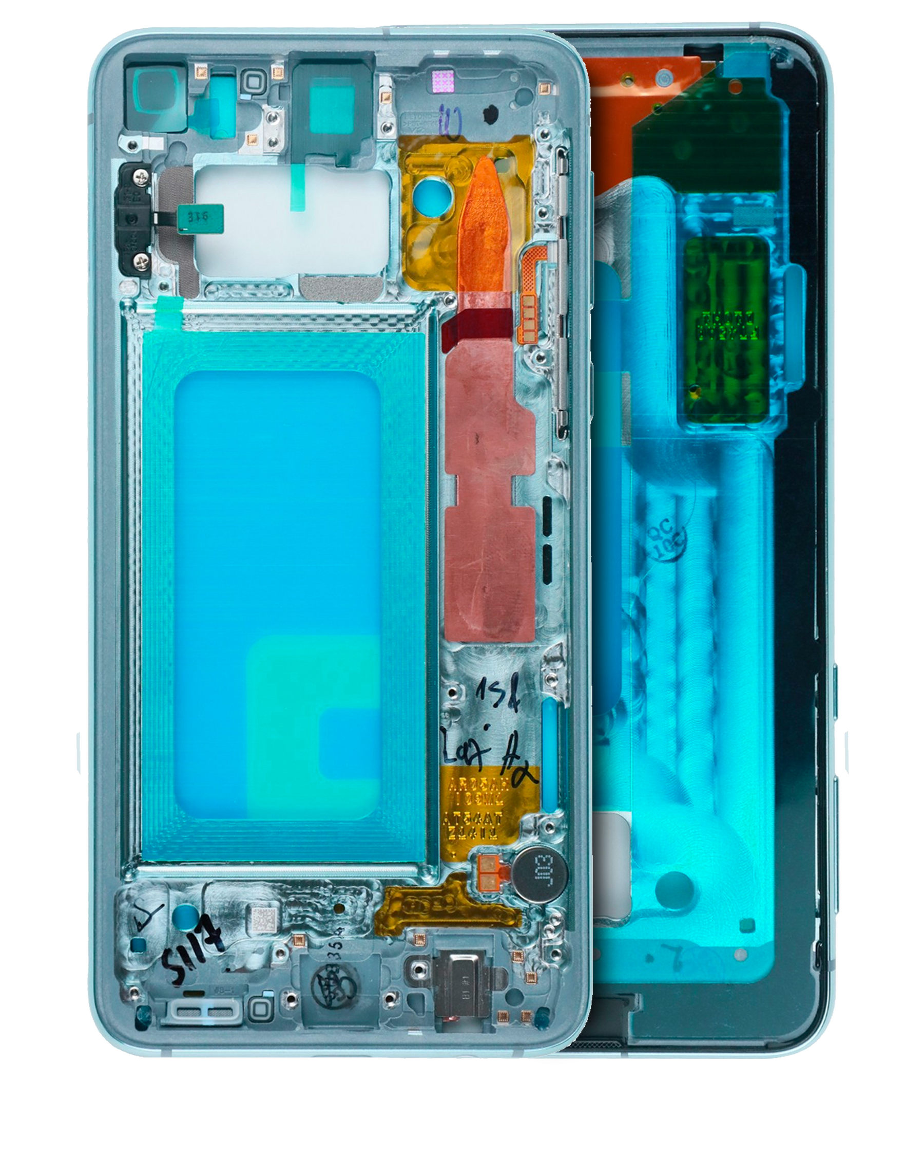 Replacement Mid-Frame Housing Compatible For Samsung Galaxy S10E (With Small Parts) (Prism Green)