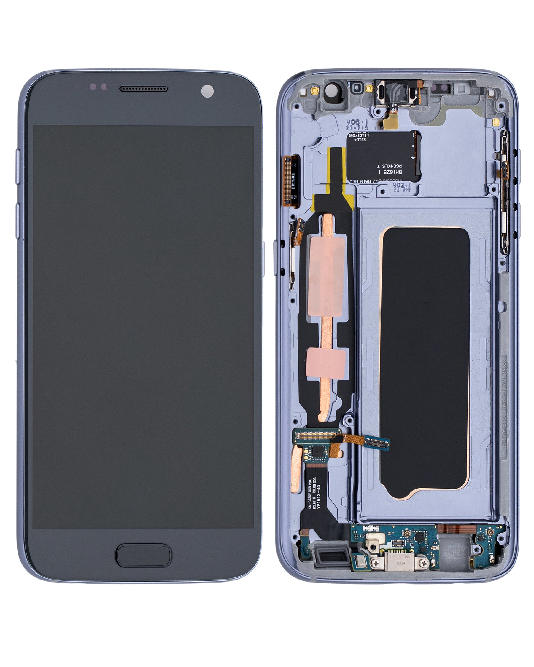 OLED Assembly With Frame Compatible For Samsung Galaxy S7 Replacement (All US Models) (Vemake) (Black Onyx)