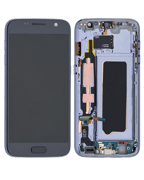 OLED Assembly With Frame Compatible For Samsung Galaxy S7 Replacement (All US Models) (Vemake) (Black Onyx)