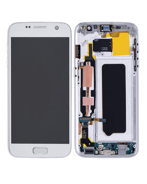 Replacement OLED Assembly With Frame Compatible For Samsung Galaxy S7 (All US Models) (Vemake) (Silver Titanium)