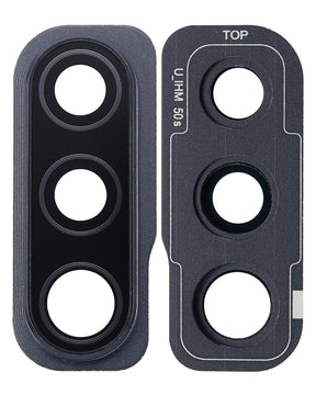 Back Camera Glass Lens And Cover Bezel Compatible For Samsung Galaxy A50S (A507 / 2019) (Prism Crush Black)