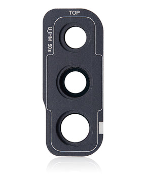 Back Camera Glass Lens And Cover Bezel Compatible For Samsung Galaxy A50S (A507 / 2019) (Prism Crush Black)