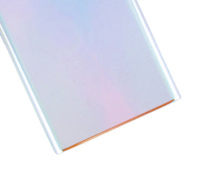 Back Cover Glass With Camera Lens Compatible For Samsung Galaxy Note 10 (No Logo) (Vemake) (Aura Glow / Silver)