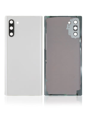Back Cover Glass With Camera Lens Replacement Compatible For Samsung Galaxy Note 10 (No Logo) (Vemake) (Aura White)