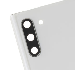 Back Cover Glass With Camera Lens Replacement Compatible For Samsung Galaxy Note 10 (No Logo) (Vemake) (Aura White)
