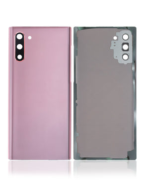 Replacement Back Cover Glass With Camera Lens Compatible For Samsung Galaxy Note 10 (No Logo) (Vemake) (Aura Pink)