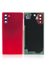 Back Cover Glass With Camera Lens Replacement  Compatible For Samsung Galaxy Note 10 (No Logo) (Vemake) (Aura Red)