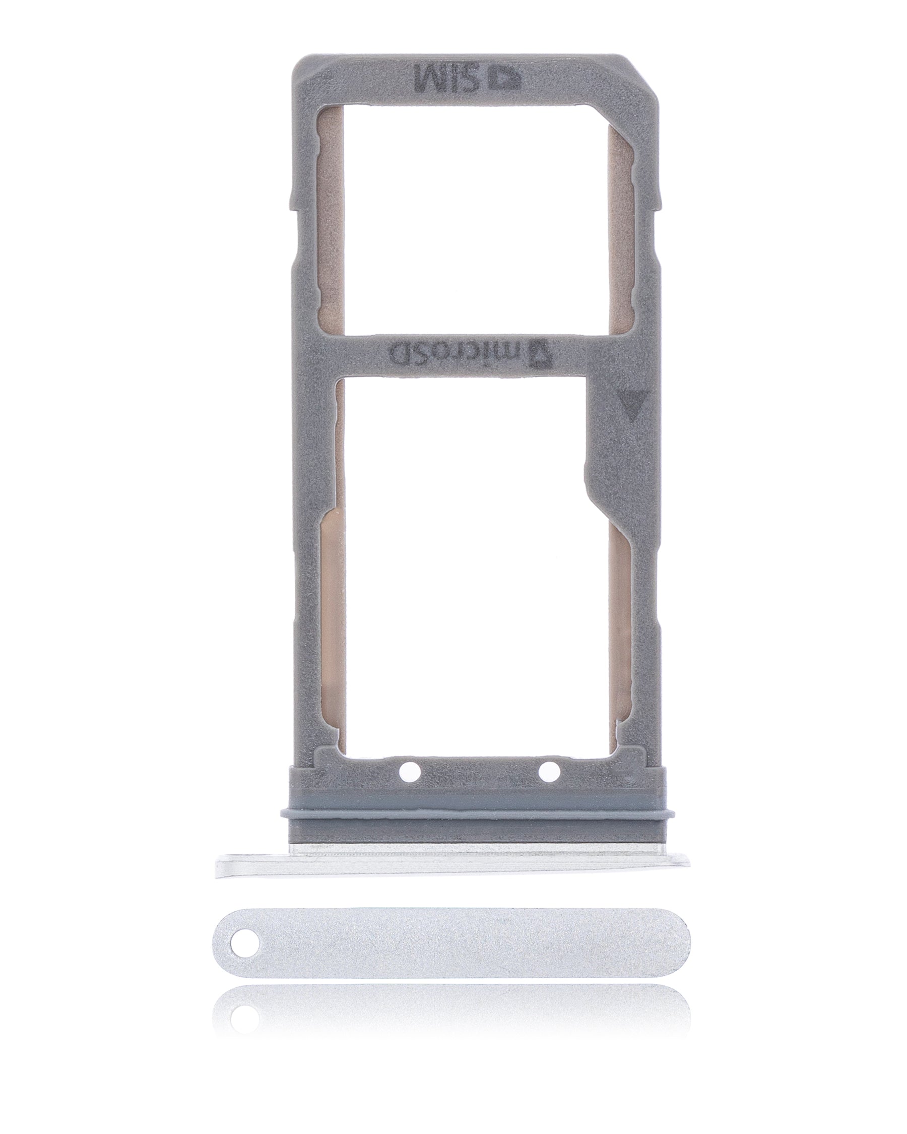 Dual Sim Card Tray Replacement Compatible For Samsung Galaxy S7 Edge (Silver)