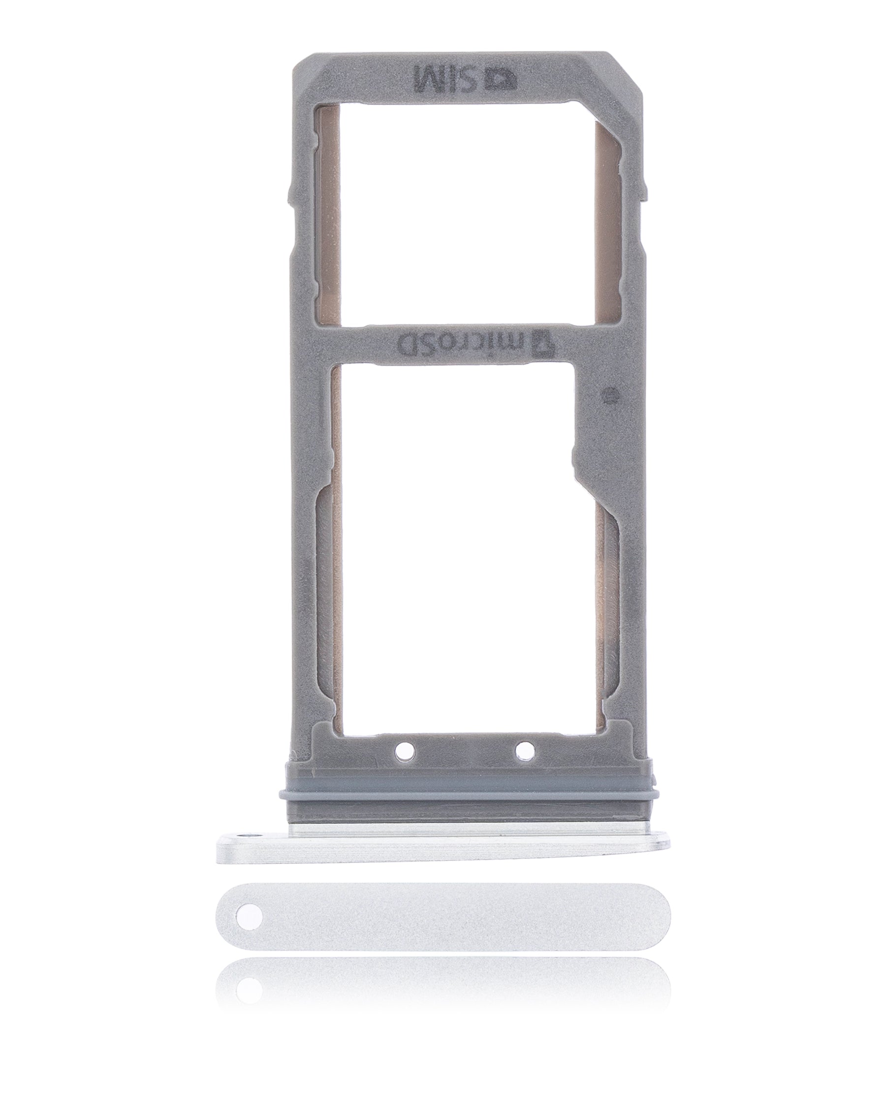 Dual Sim Card Tray Compatible For Samsung Galaxy S7 Replacement  (Silver)