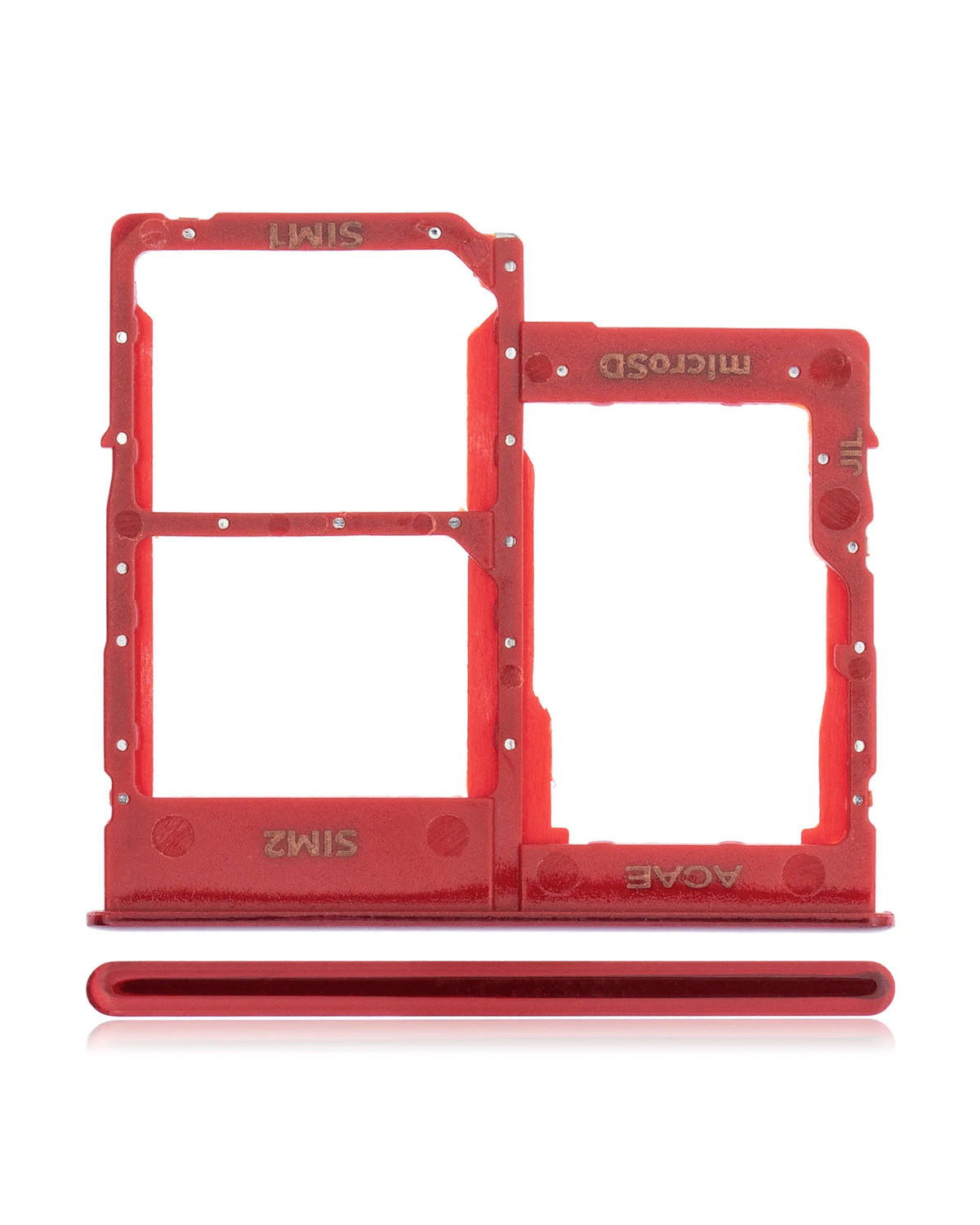 Dual Sim Card Tray Compatible For Samsung Galaxy A40 (A405 / 2019) (Red)