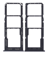 Dual Sim Card Tray Compatible For Samsung Galaxy A12 (A125 / 2020) (Black)