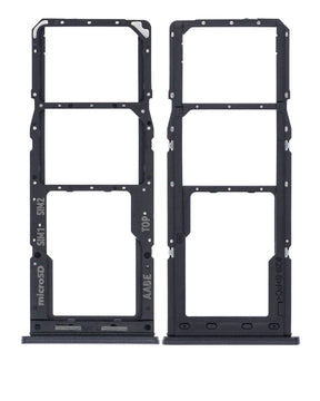 Dual Sim Card Tray Compatible For Samsung Galaxy A12 (A125 / 2020) (Black)