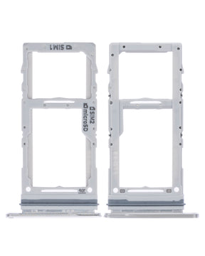 Dual Sim Card Tray Compatible For Samsung Galaxy A71 5G Replacement (A716 / 2020) (Prism Cube Silver)