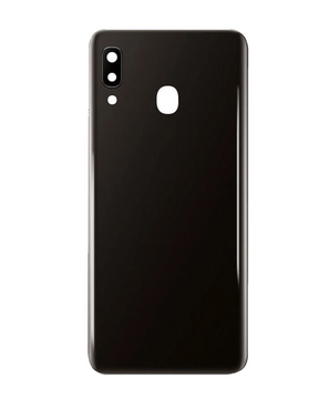Back Cover Glass With Camera Lens Compatible Samsung Galaxy A20 (A205 / 2019) (Black) (Service Pack)
