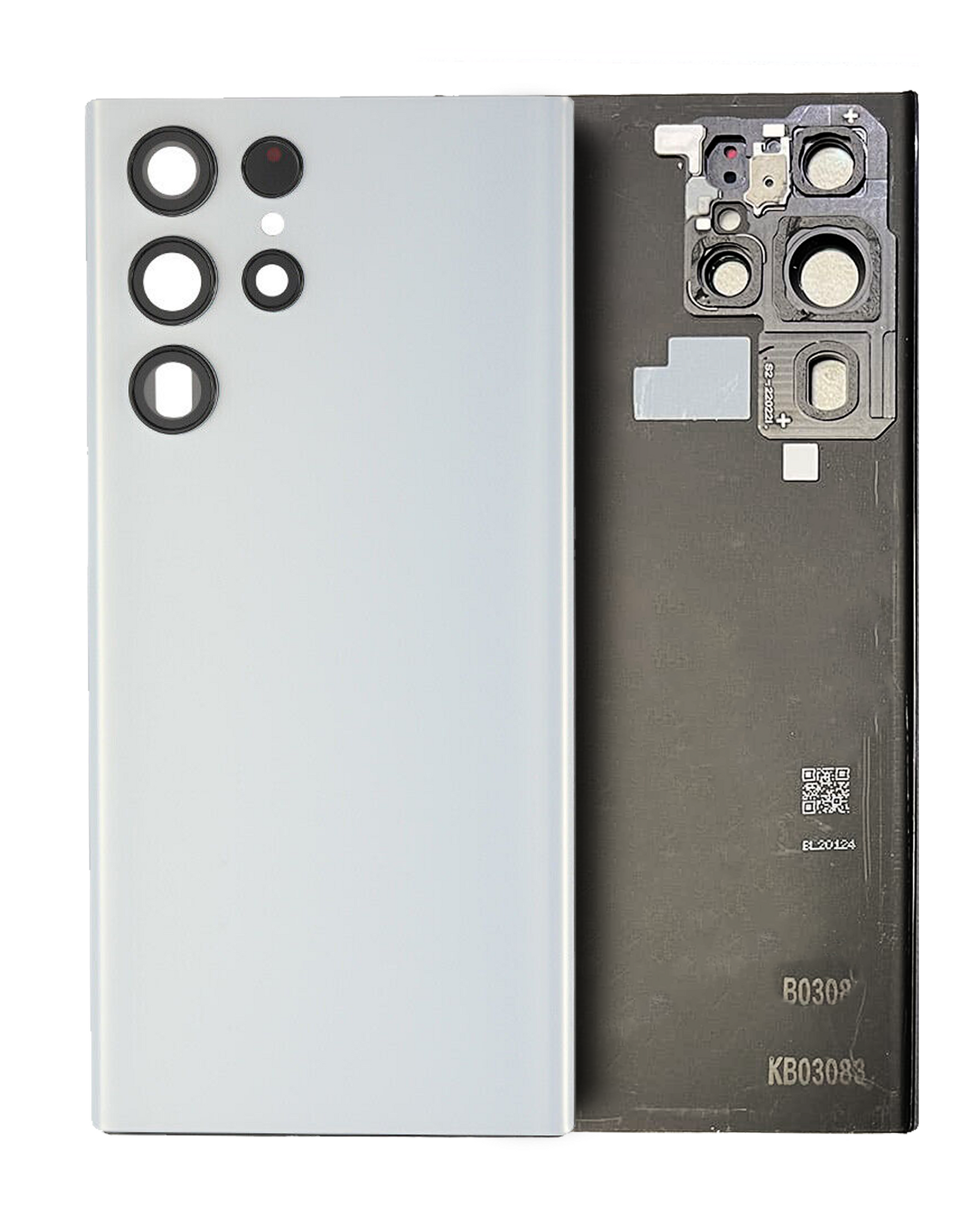 Replacement Back Cover Glass With Camera Lens Compatible Samsung Galaxy S22 Ultra (Service Pack) (White)