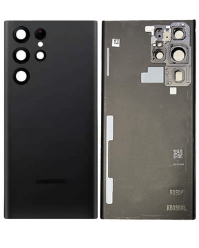 Back Cover Glass With Camera Lens Compatible Samsung Galaxy S22 Ultra Replacement (Service Pack) (Phantom Black)