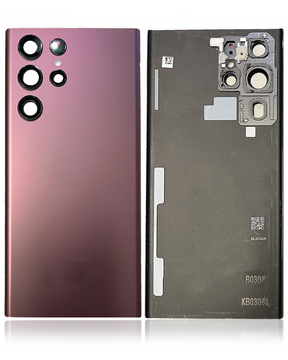 Back Cover Glass With Camera Lens Compatible Samsung Galaxy S22 Ultra Replacement(Service Pack) (Burgundy)