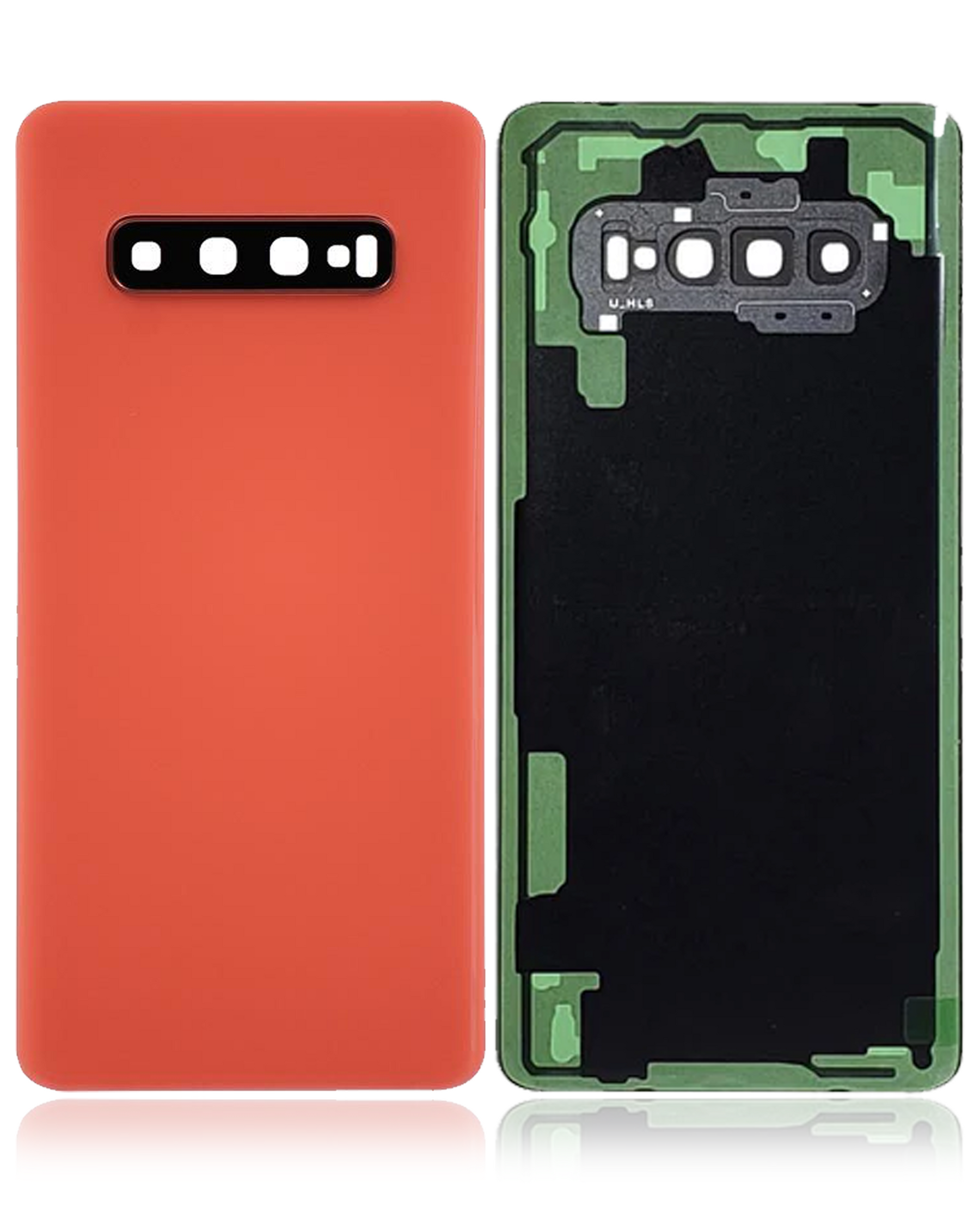 Back cover Glass With Camera Lens Compatible For Samsung Galaxy S10 Plus Replacement by Macfactory.Store (Service Pack) (Flamingo Pink)