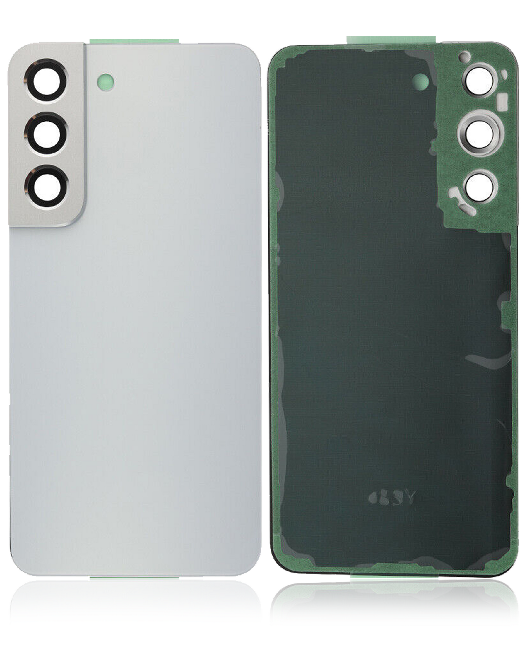 Back Cover Glass With Camera Lens Compatible Samsung Galaxy S22 Plus Replacement (Service Pack) (White)