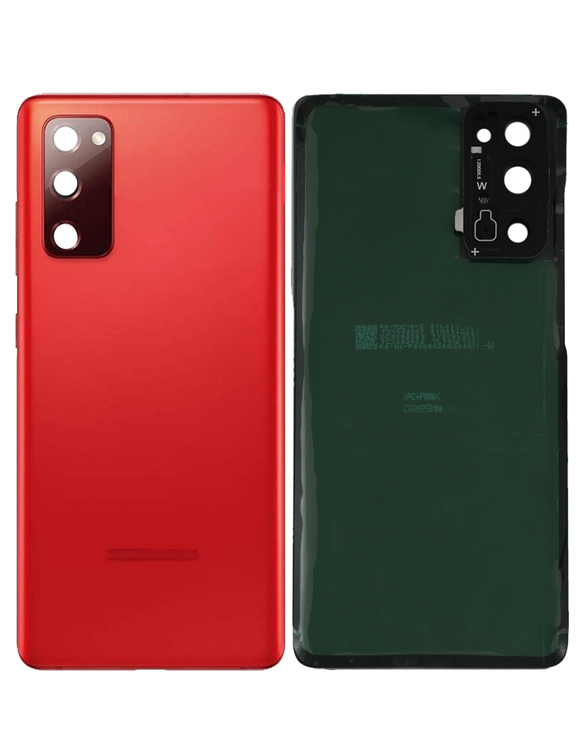 Replacement Back Cover Glass With Camera Lens Compatible For Samsung Galaxy S20 FE (Service Pack) (Cloud Red)